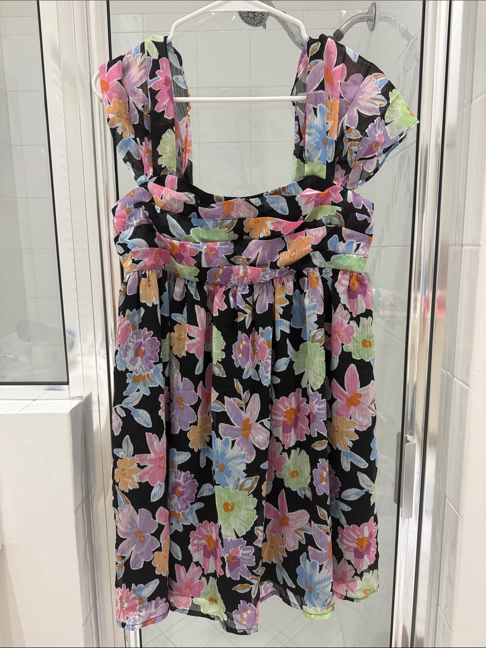 Promesa Beaming Blossoms Floral Chiffon Mini Dress - Picture 3 of 8